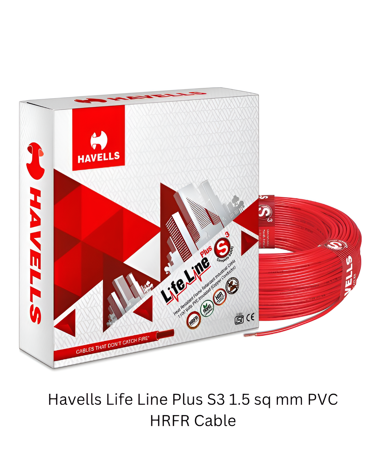 Havells Life Line Plus S3 1,5 Sq Mm PVC HRFR Cable Enhanced