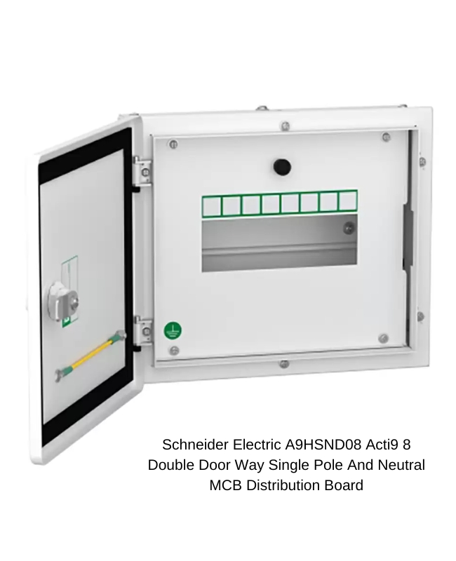 Schneider Electric A9HSND08 Acti9 8 Double Door Way Single Pole And Neutral MCB Distribution Board