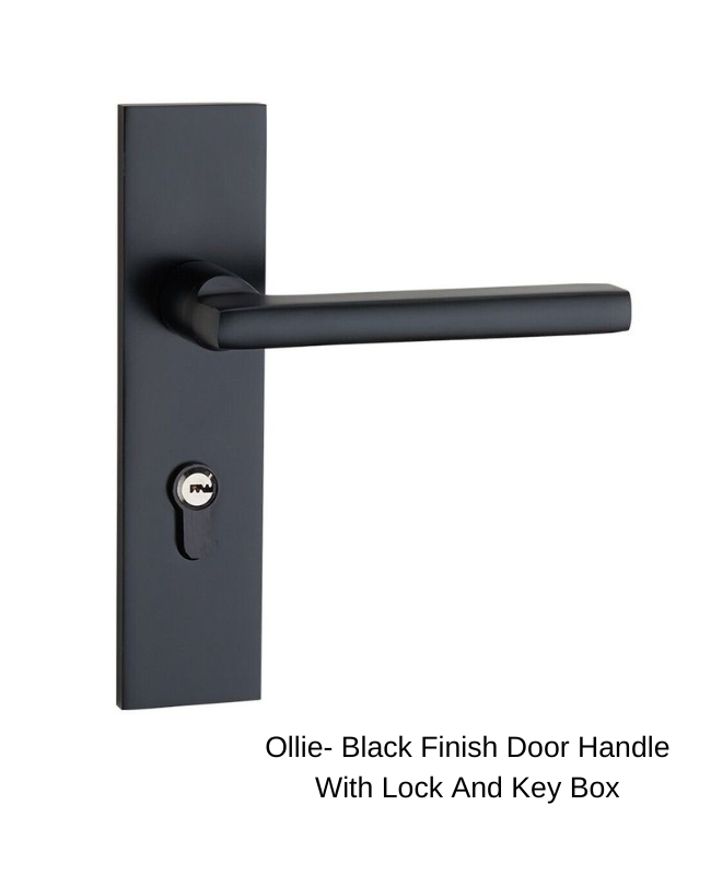 Black Finish Door Handle With Lock And Key Box